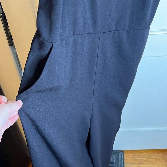 Grayson Womens Sleeveless Spaghetti Strap Wide leg Pants Jumpsuit Black Sz Large - Picture 3 of 7